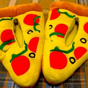 Kids pair of pizza slippers
